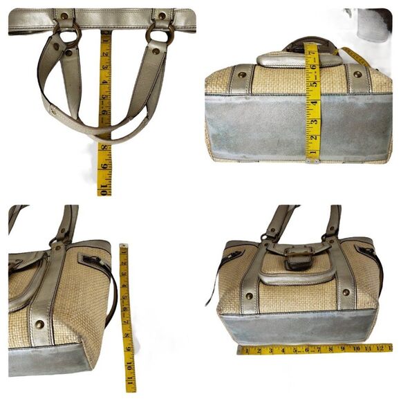 Coach MO5K-113 Legacy Leather & Straw Tote Handbag - Picture 12 of 16